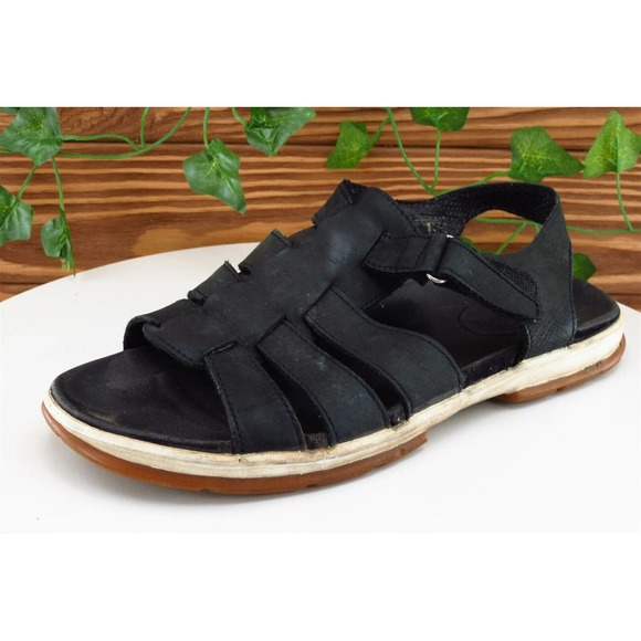 Easy Spirit Sz 8 M Black Gladiator Leather Women Sandals - Picture 1 of 7